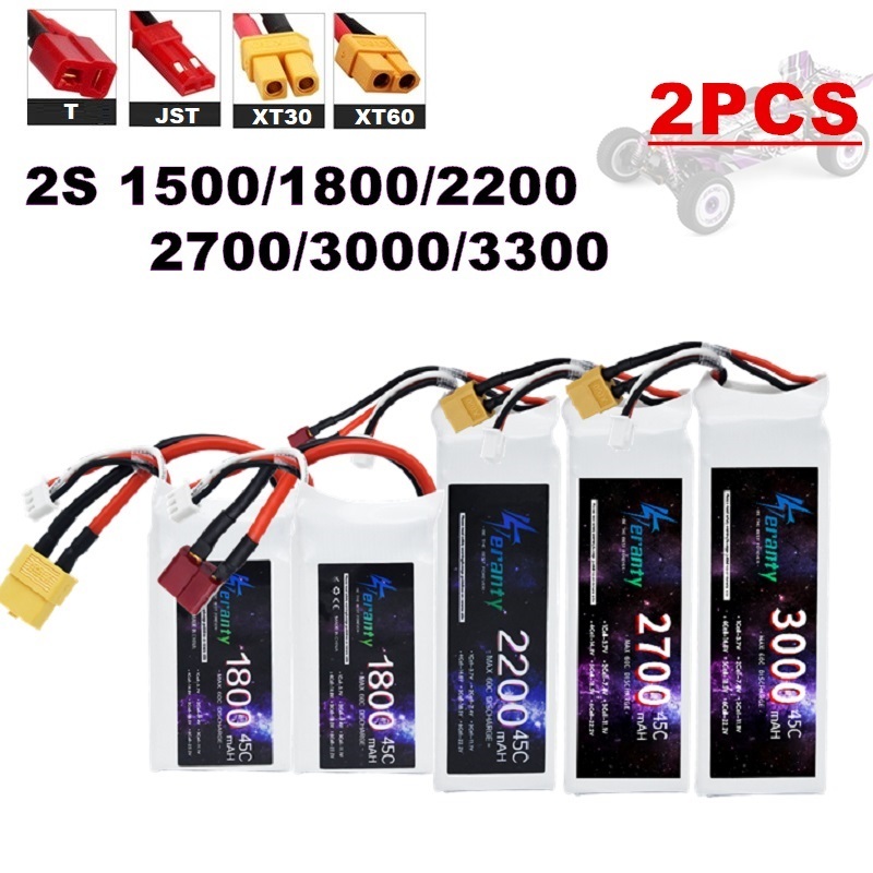 Drone Battery Lipo - 2 adet 7.4V Lipo 2S pil